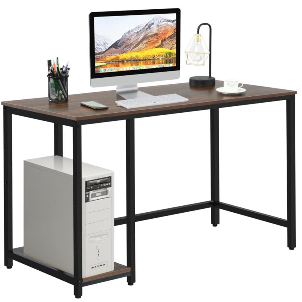 Finihen 47" Computer Desk Office Study Table Workstation Home with Adjustable Shelf, Coffee Finihen 47" Computer Desk Office Study Table Workstation Home with Adjustable Shelf, Coffee