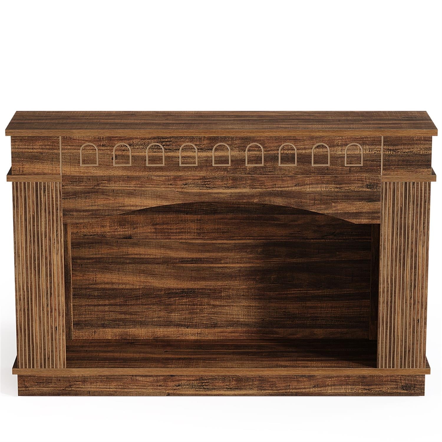 Demi Bonn 47" Farmhouse Console Table, 2-Tier Sofa Table Entryway Table for Hallway, Bedroom, Living Room, Brown