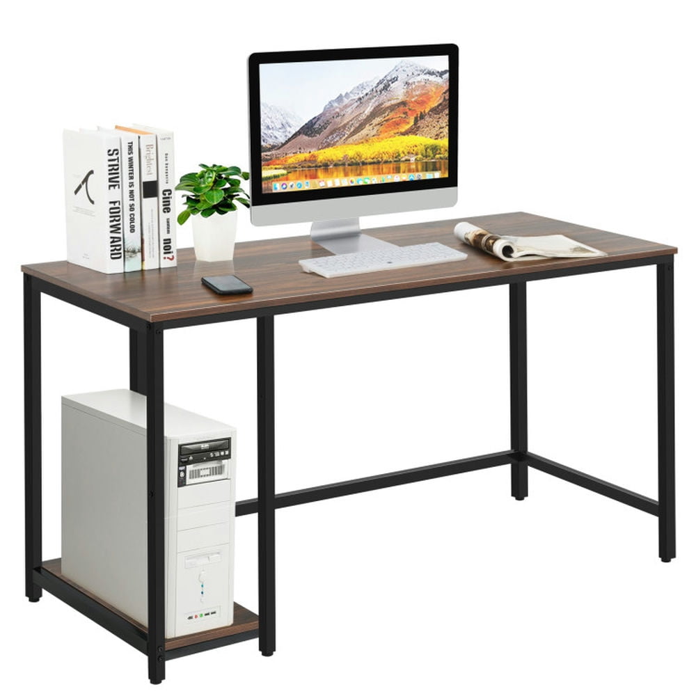 Finihen 5" Computer Desk Office Study Table Workstation Home with Adjustable Shelf, Coffee Finihen 5" Computer Desk Office Study Table Workstation Home with Adjustable Shelf, Coffee
