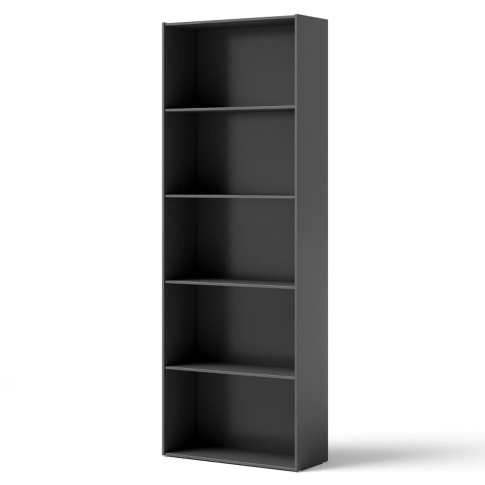 Finihen 5-Shelf Storage Bookcase, Modern Multi-Functional Display Cabinet Furniture, Modern Decorative Open Bookshelf, Black