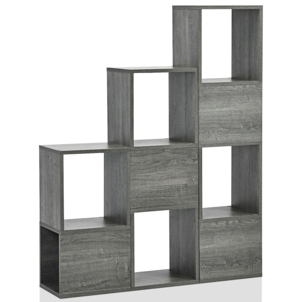 Demi Bonn 5-Tier Bookshelf, Freestanding Display Shelf for Living Room Bookcase, Gray