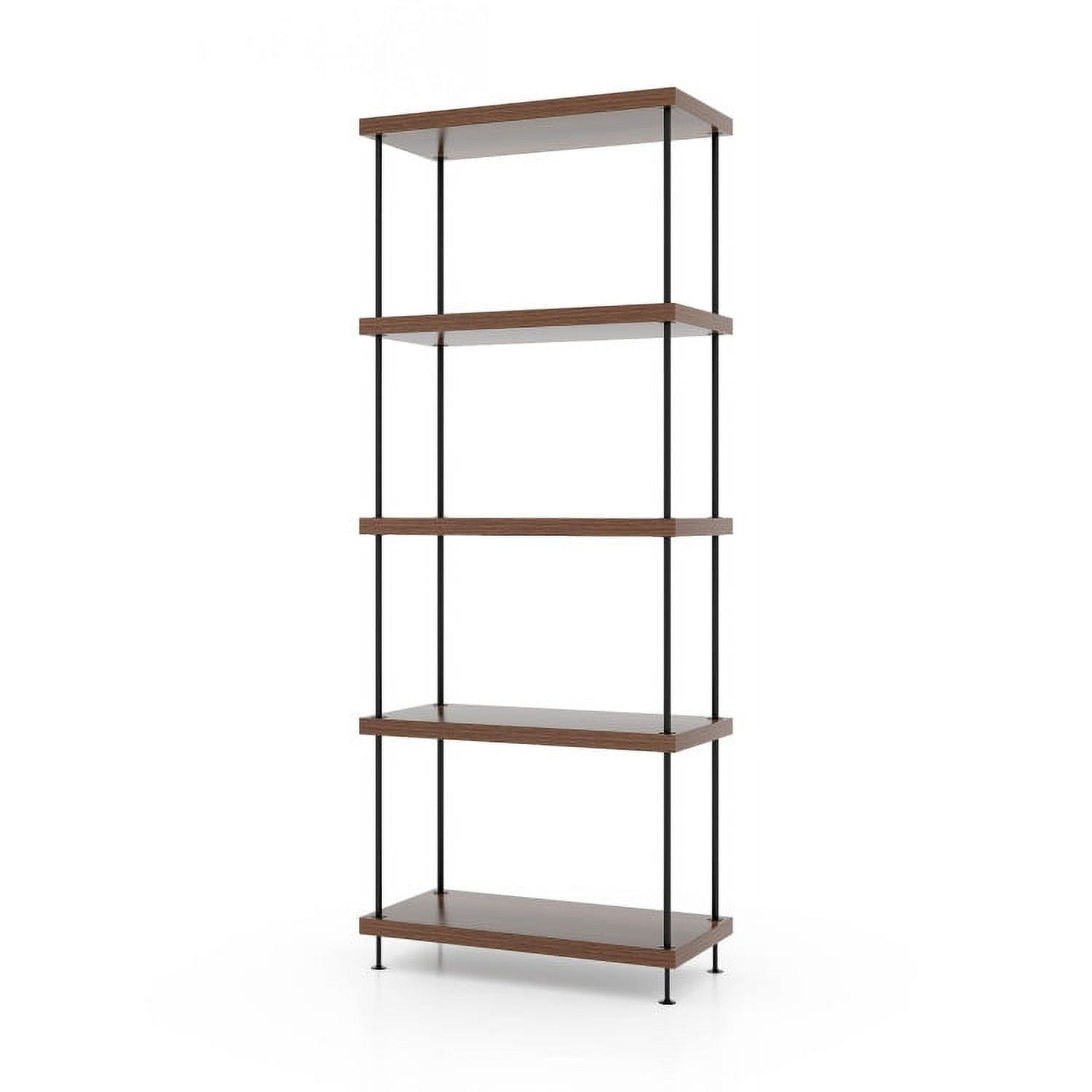 Finihen 5-Tier Multipurpose Bookshelf with Metal Frame, Display Rack for Plants and Books, Brown Finihen 5-Tier Multipurpose Bookshelf with Metal Frame, Display Rack for Plants and Books, Brown
