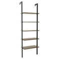 thumbnail image 1 of Demi Bonn 5-Tier Wood Look Ladder Shelf with Metal Frame for Home, Multipurpose Open Bookshelf, Black, 1 of 8