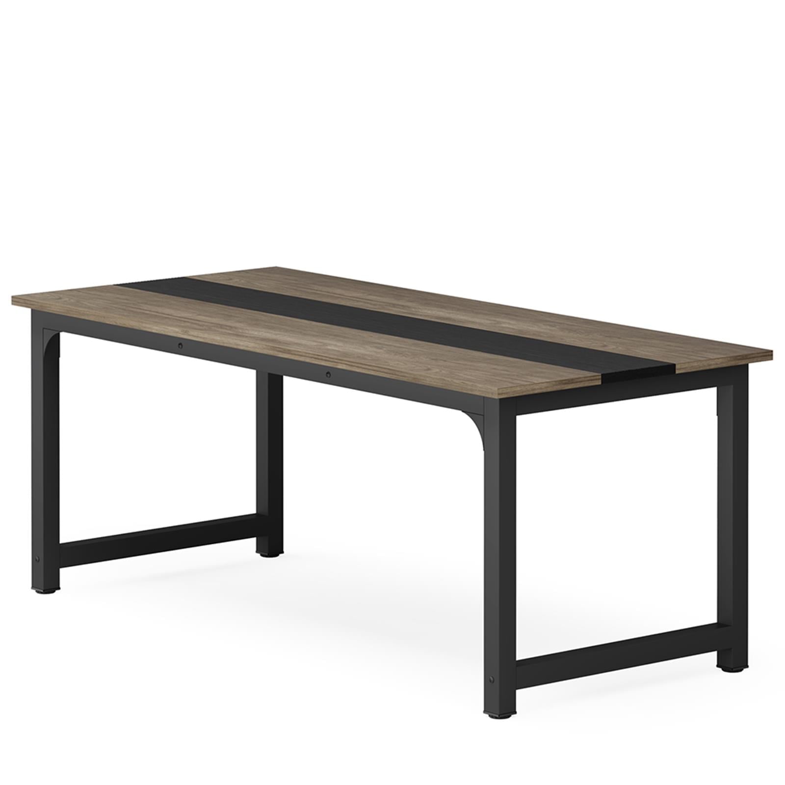 Demi Bonn 55" Heavy-Duty Computer Desk, Gaming Desk, Simple Study Work Desk for Home Office, Study, Living Room, Gray