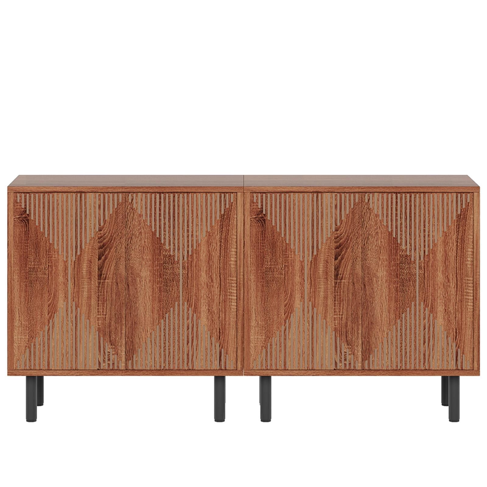 Demi Bonn 59" Sideboard Buffet Storage Cabinet, Modern Credenza Accent Cabinet with Doors, Console Coffee Bar for Kitchen Entryway Living Dining Room, Brown