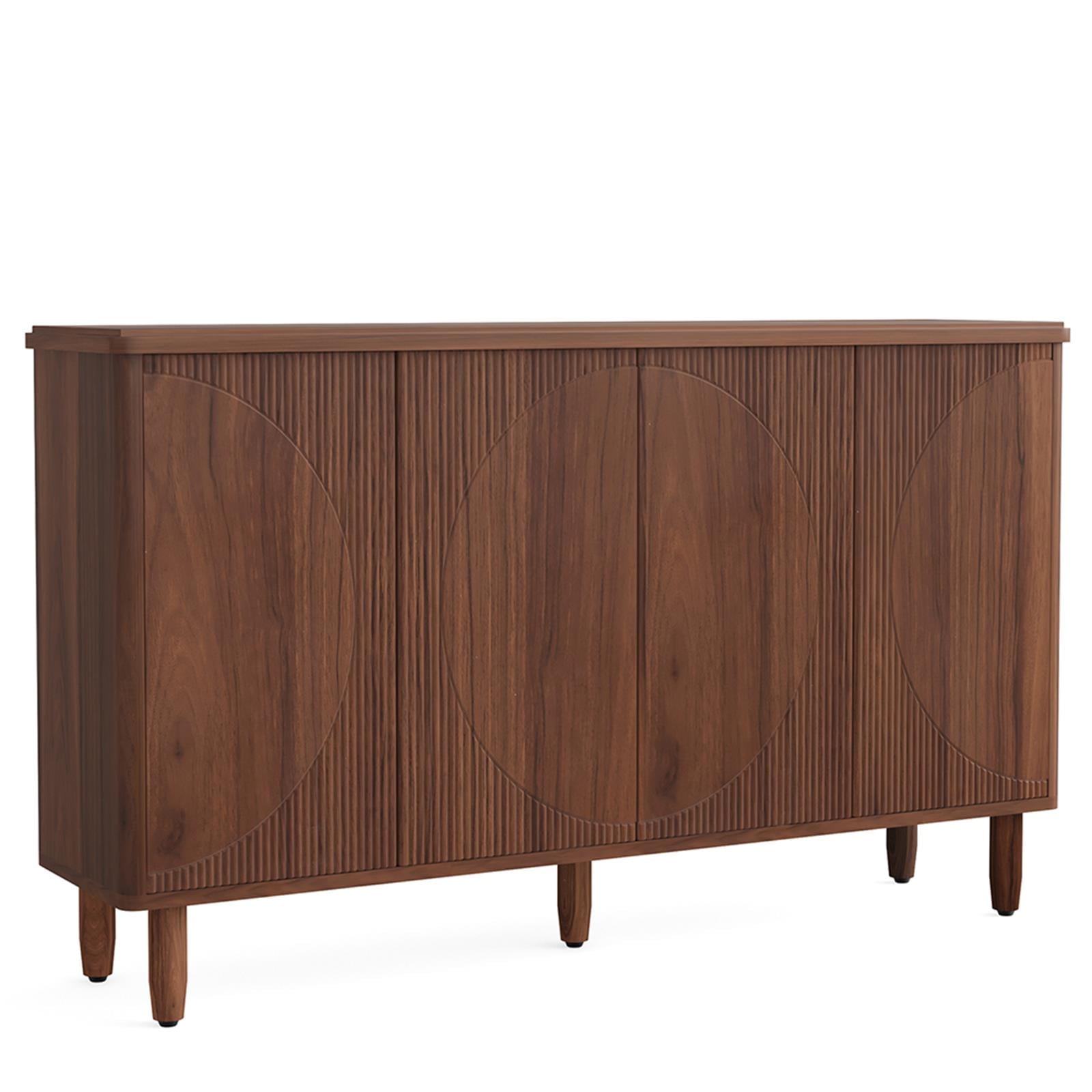 Demi Bonn 59" Sideboard Buffet Storage Cabinet with Doors, Modern Credenza Accent Cabinet for Kitchen Entryway Living Dining Room, Brown
