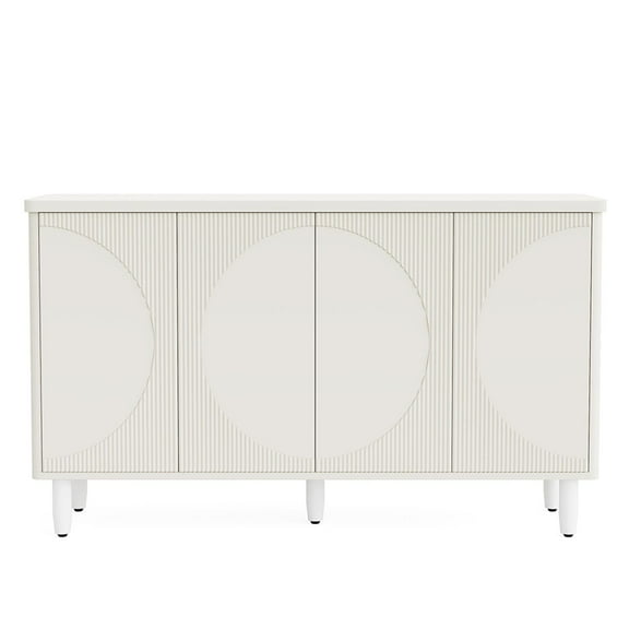 Demi Bonn 59" Sideboard Buffet Storage Cabinet with Doors, Modern Credenza Accent Cabinet for Kitchen Entryway Living Dining Room, White