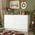thumbnail image 1 of Demi Bonn 6 Drawer Double Dresser, Modern 6 Chest of Drawers with Deep Drawers, Wide Storage Organizer Cabinet for Living Room, White, 1 of 9