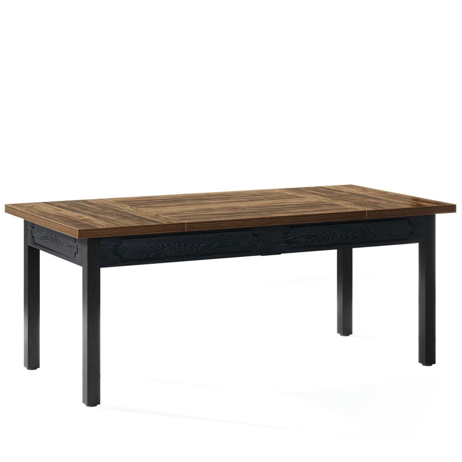 Demi Bonn 63" Executive Computer Desk with Metal Frame, Industrial Duty Study Writing Gaming Table for Home Office, Rectangle Conference Table, Brown