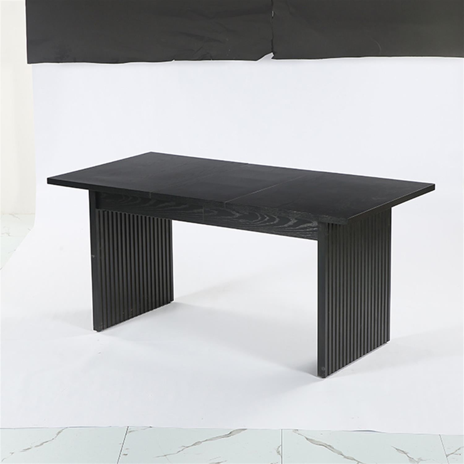 Demi Bonn 63" Modern Conference Table, Wood Meeting Room Table, Home Office Desk Writing Table for Living Room, Bedroom, Black