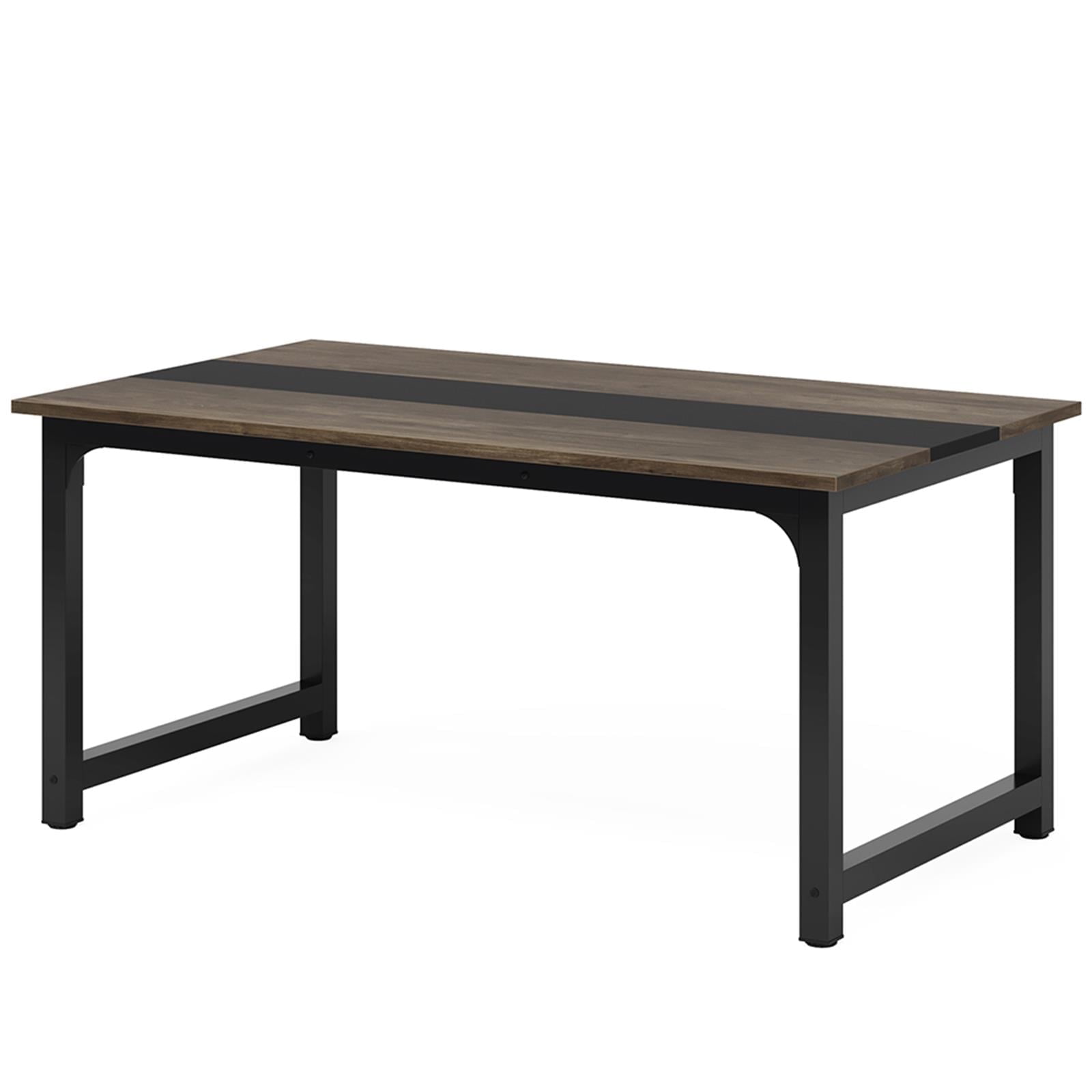 Demi Bonn 63" Modern Large Computer Desk, Rectangular Meeting Table Executive Desk, Simple Study Work Desk for Home Office, Study, Living Room, Gray