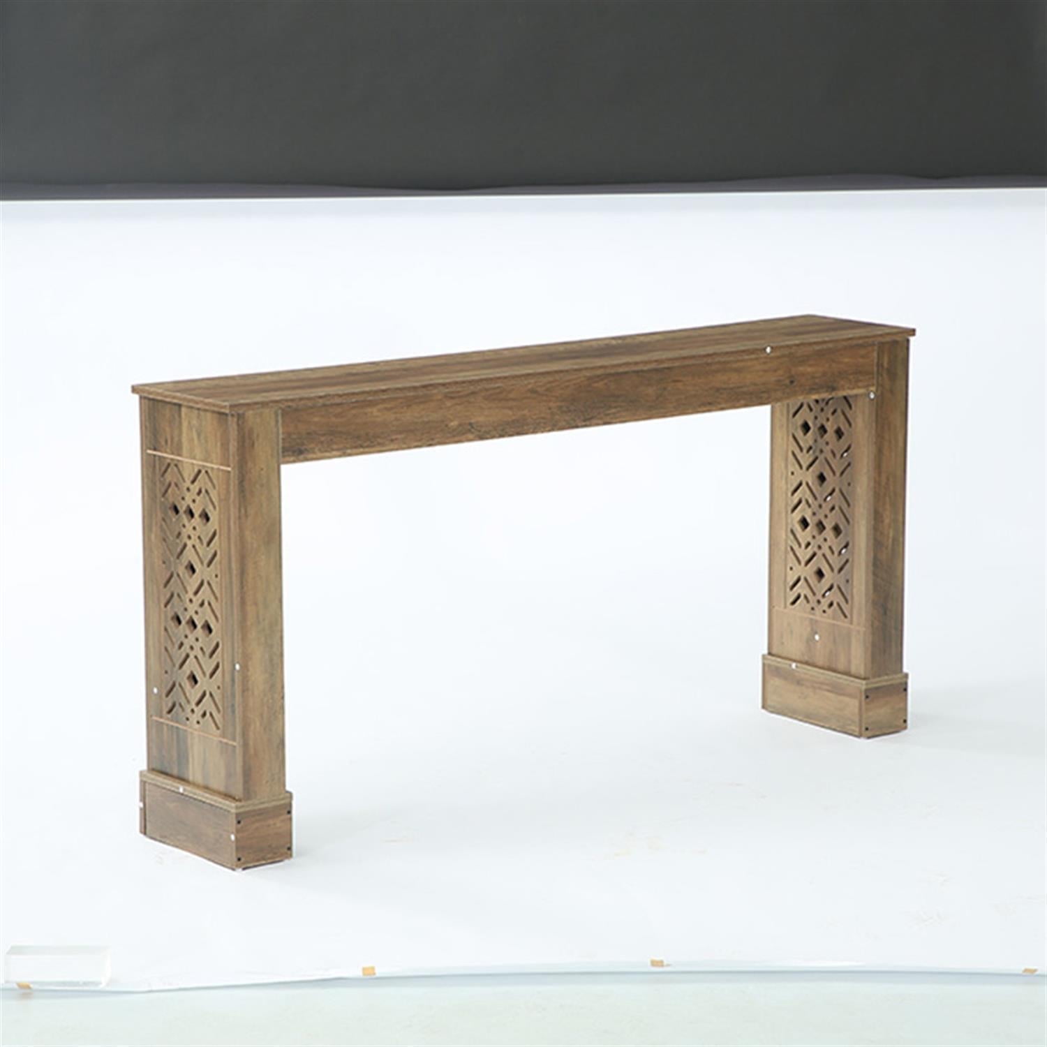 Demi Bonn 63" Wood Console Table, Farmhouse Sofa Table Hallway Table, Foyer Display Table, Brown