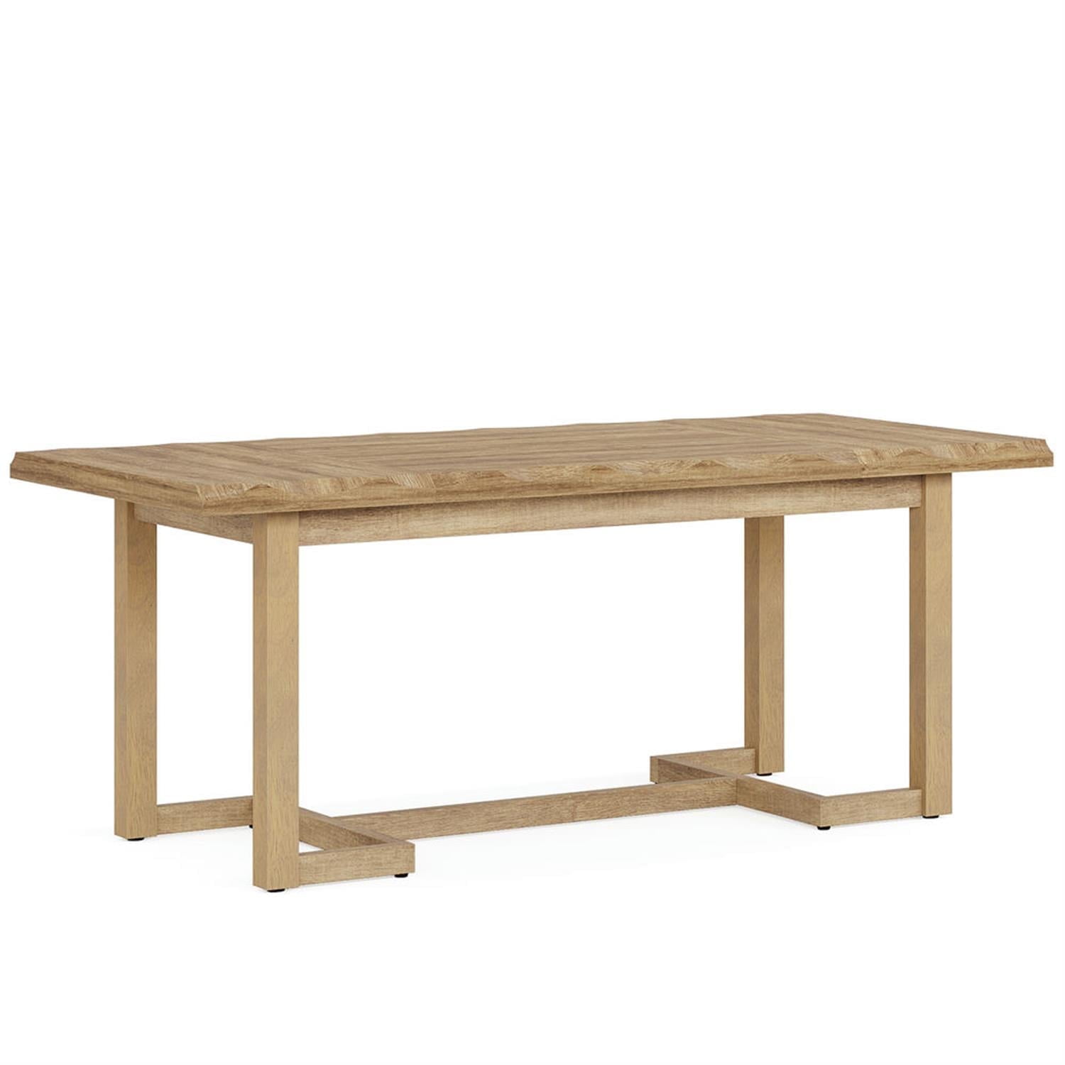 Demi Bonn 63" Wood Executive Computer Desk, Modern Duty Study Writing Gaming Table for Home Office, Rectangle Conference Table, Brown