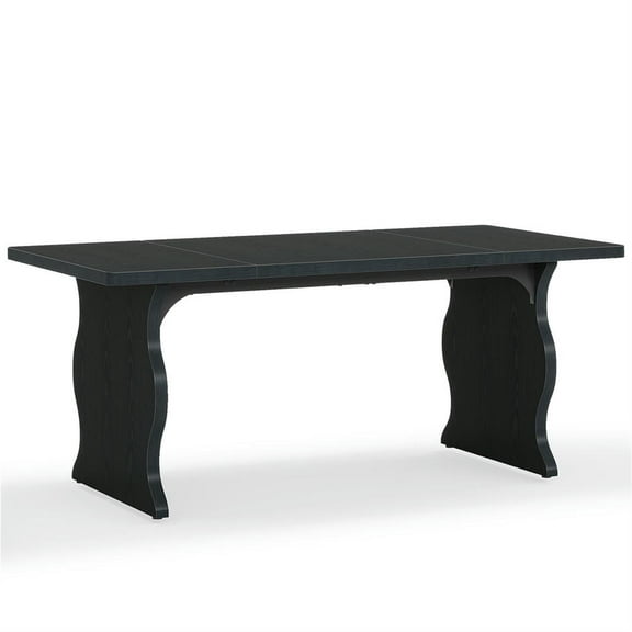 Demi Bonn 63" Wood Executive Computer Desk, Modern Sturdy Rectangular Duty Study Writing Gaming Table for Home Office, Black