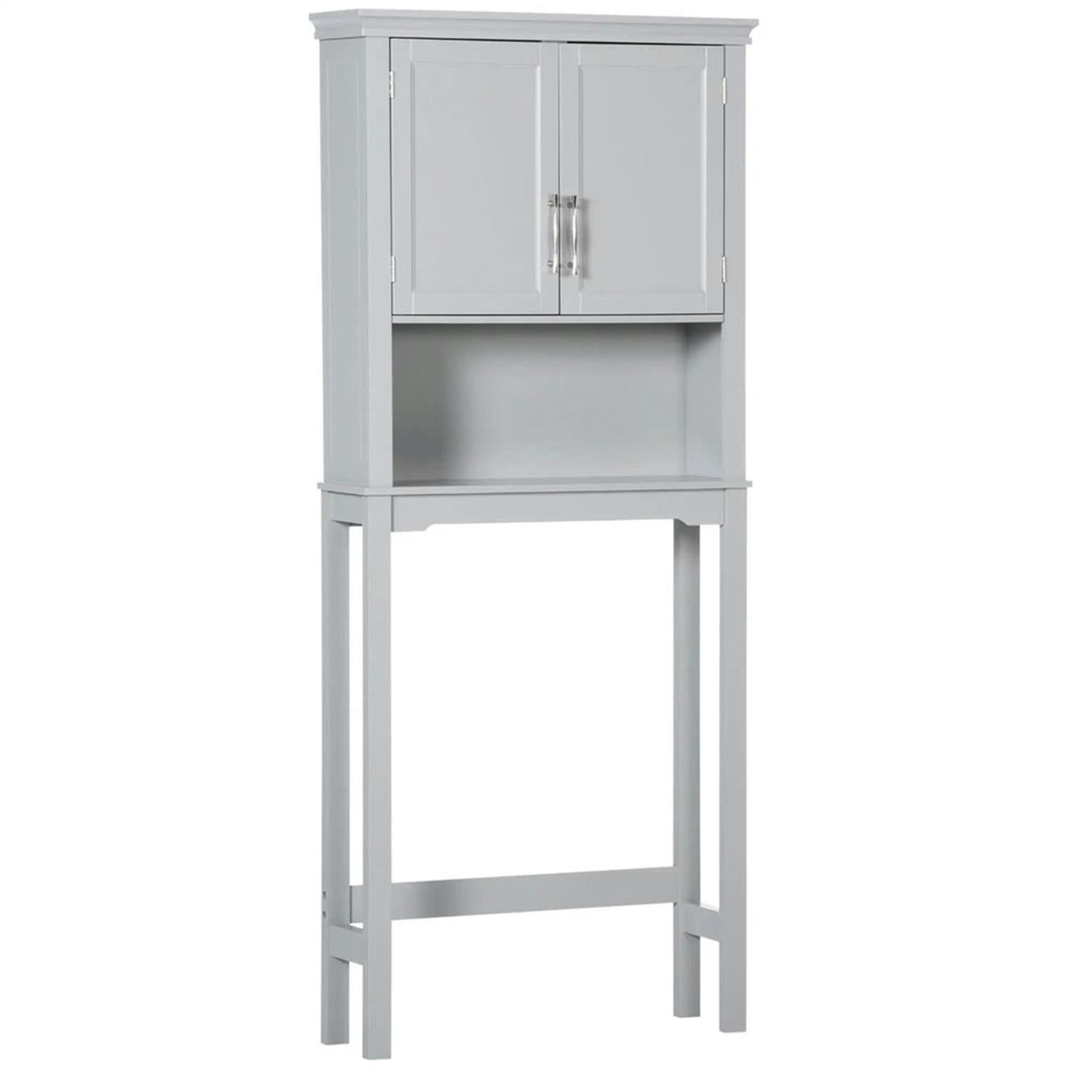 Demi Bonn 65" Over The Toilet Storage Cabinet with Adjustable Shelves, Bathroom Shelf Over Toilet Rack, Bathroom Storage Cabinet Organizer, Gray