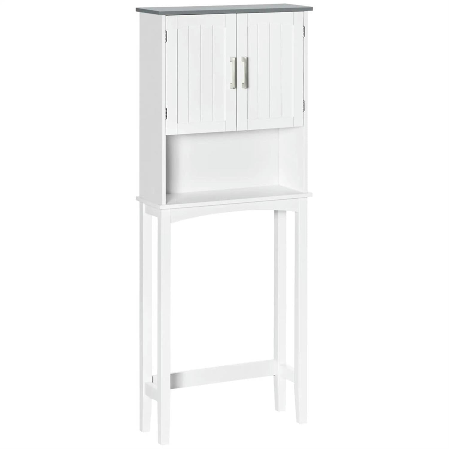 Demi Bonn 65" Over The Toilet Storage Cabinet with Adjustable Shelves, Bathroom Shelf Over Toilet Rack, Bathroom Storage Cabinet Organizer, White
