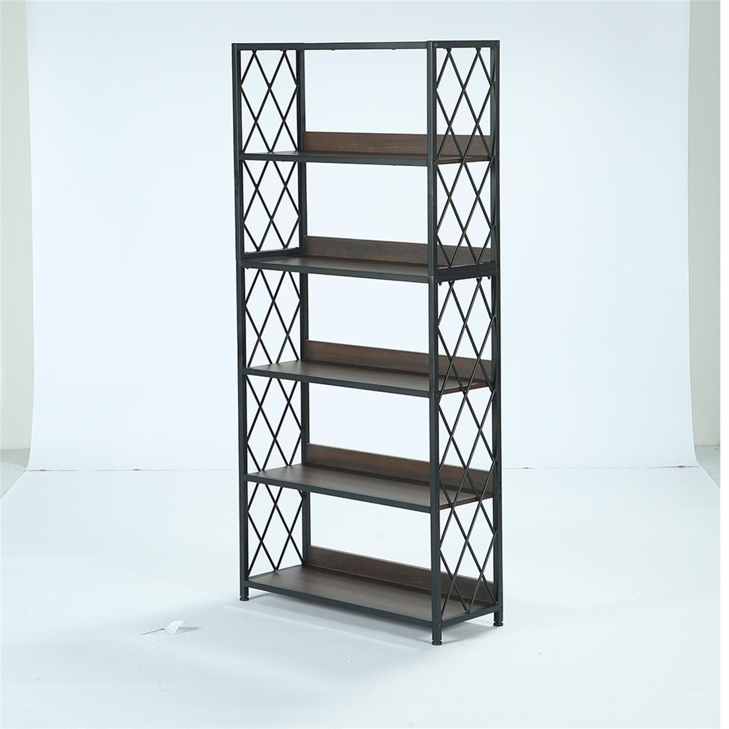 Demi Bonn 67" Book Shelf, 5-Tier Bookcase Storage Organizer with Open Shelves for Home Living Room, Office, Brown