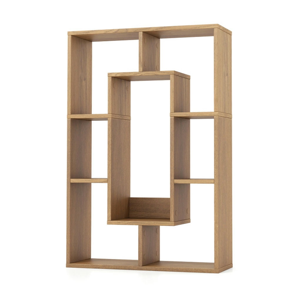 Finihen 7-Cube Geometric Bookshelf, Modern Decorative Open Bookcase, Brown Finihen 7-Cube Geometric Bookshelf, Modern Decorative Open Bookcase, Brown