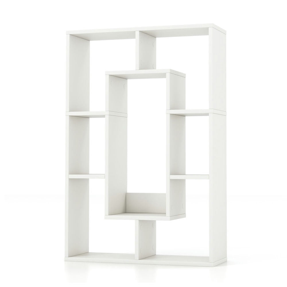 Finihen 7-Cube Geometric Bookshelf, Modern Decorative Open Bookcase, White Finihen 7-Cube Geometric Bookshelf, Modern Decorative Open Bookcase, White