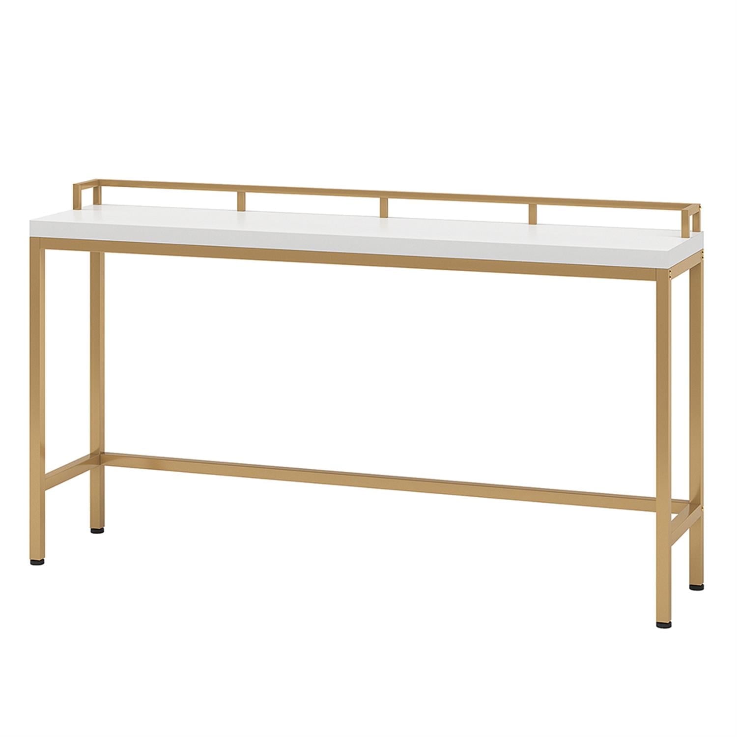 Demi Bonn 70.8" Console Table, Faux Marble Entryway Table with Storage Shelf for Hallway, Bedroom, Living Room, White