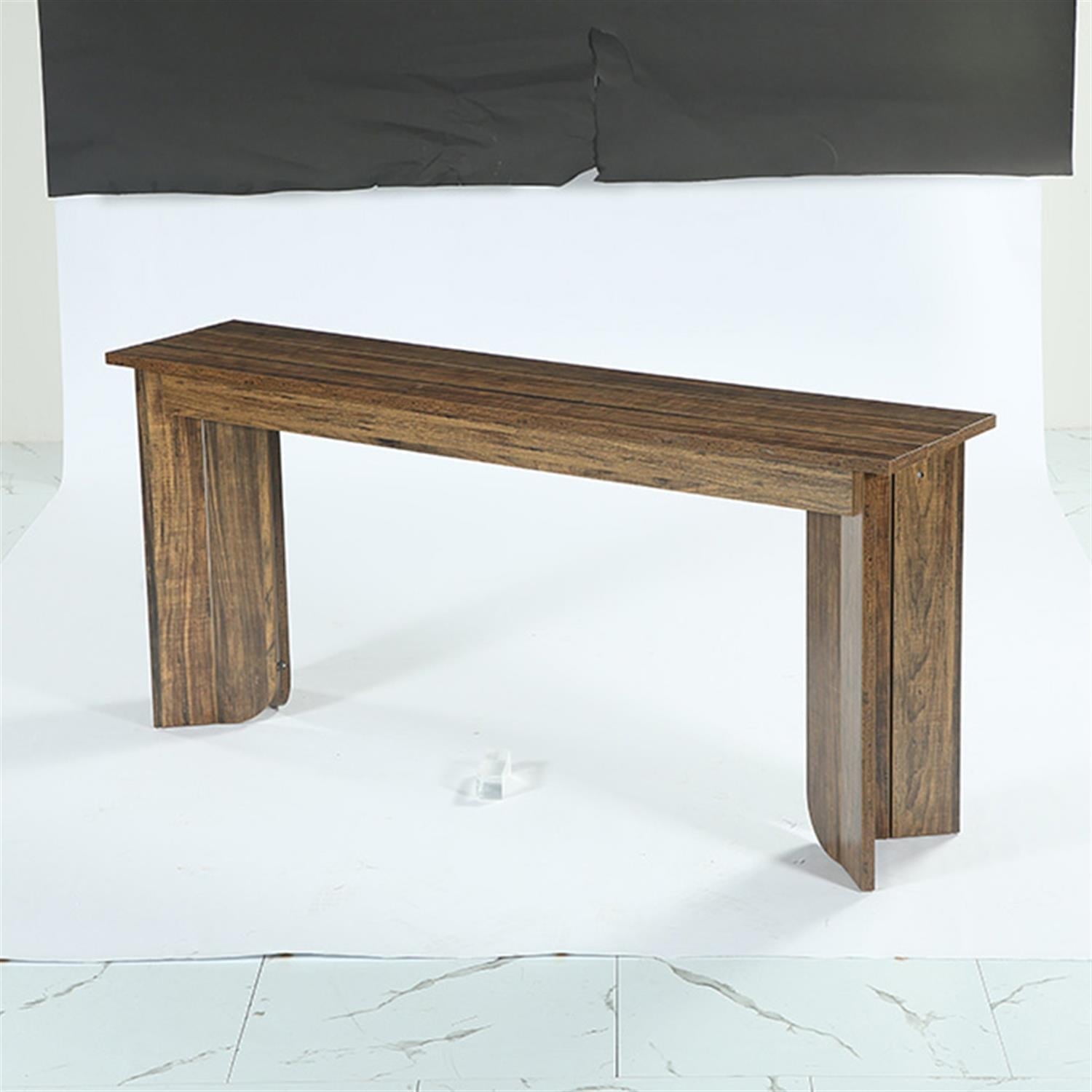 Demi Bonn 70.9" Console Table, Wood Sofa Table Hallway Table with Double Pedestal, Foyer Display Table, Brown