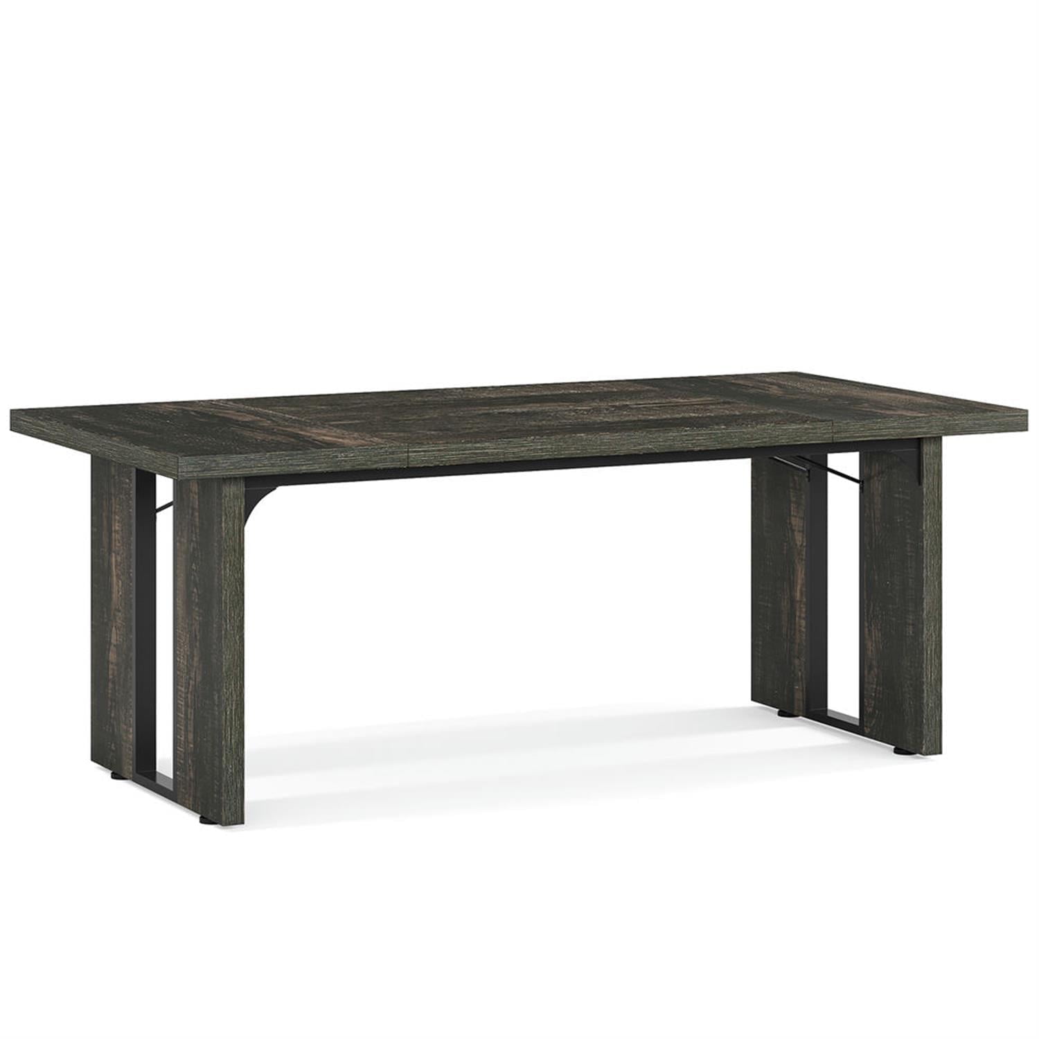 Demi Bonn 70" Executive Computer Desk, Modern Duty Study Writing Gaming Table for Home Office, Rectangle Conference Table, Dark Gray