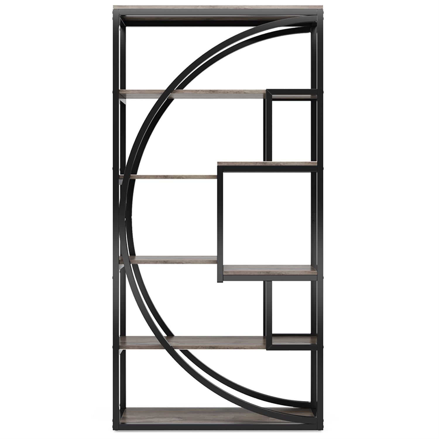 Demi Bonn 70"dustrial Bookshelf Bookcase with 8 Open Storage Shelf for Bedroom, Living Room, Gray