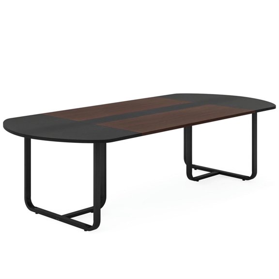 Demi Bonn 70" Modern Oval Dining Table for 6-8 People, Wooddustrial Kitchen Dinner Table for Dining Room, Home, Brown