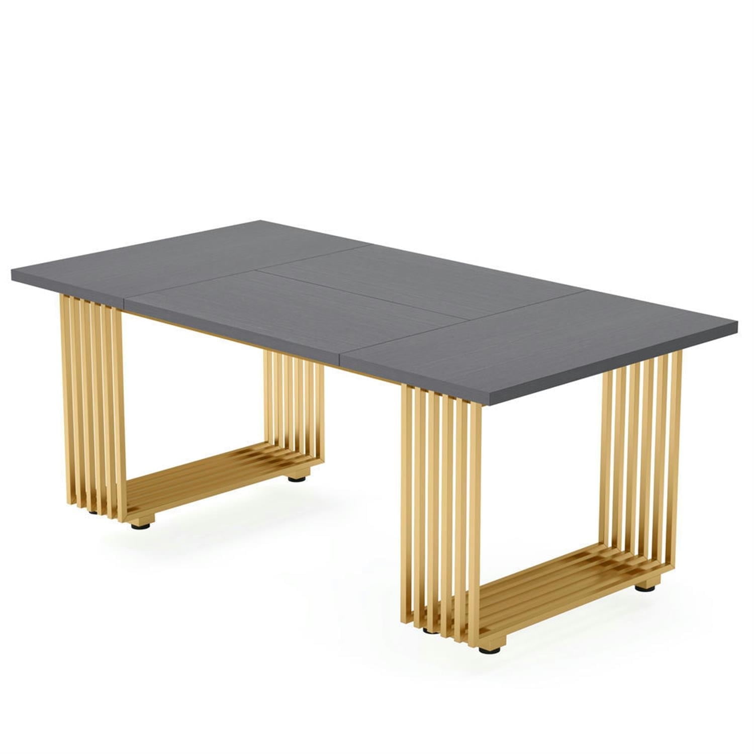 Demi Bonn 70" Modern Rectangular Dining Table for 6-8 People, Wood Kitchen Dinner Table for Dining Room, Home, Gray