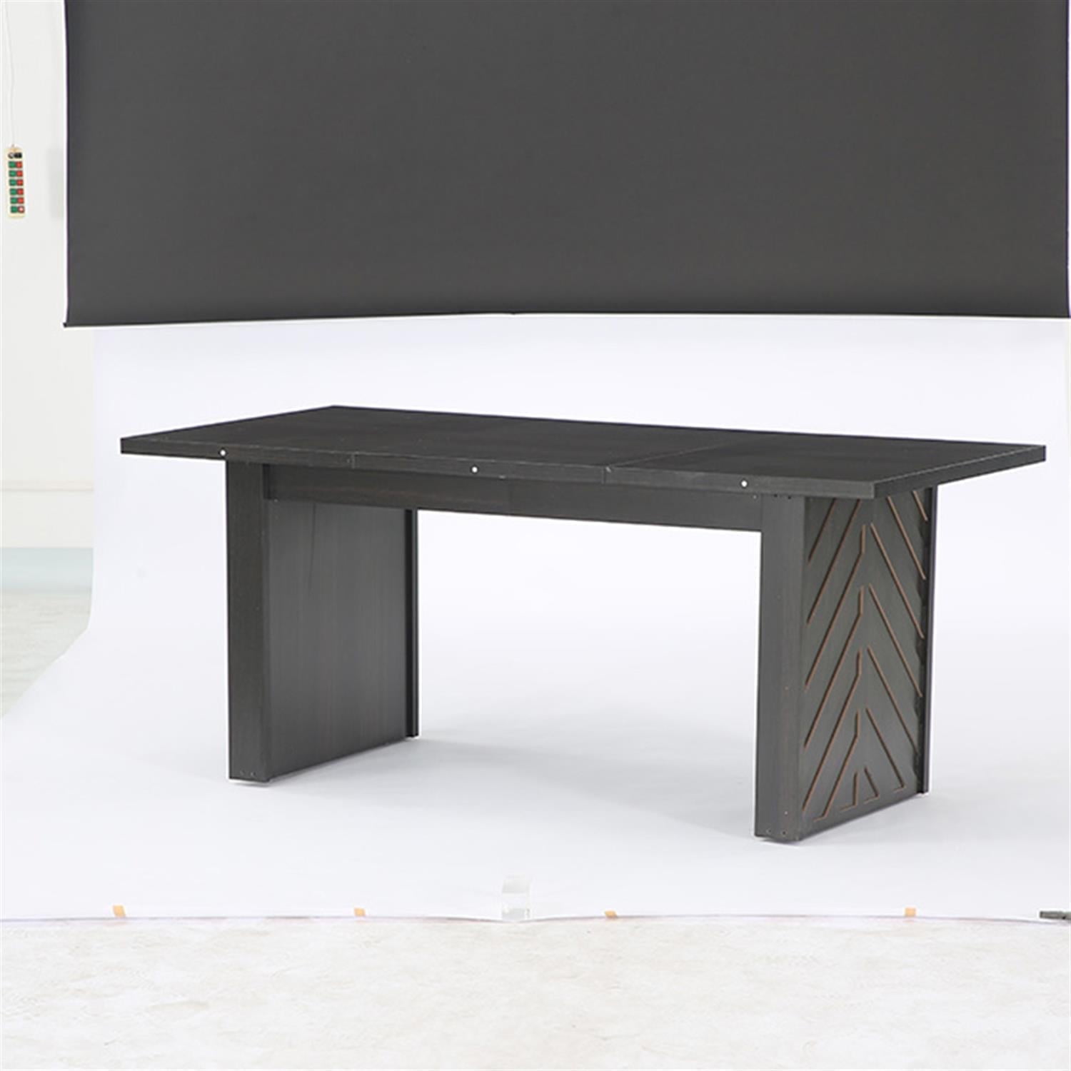 Demi Bonn 70" Rectangular Kitchen Table for 6 People, Modern Dining Table for Dining Room, Home Office, Living Room Furniture, Black
