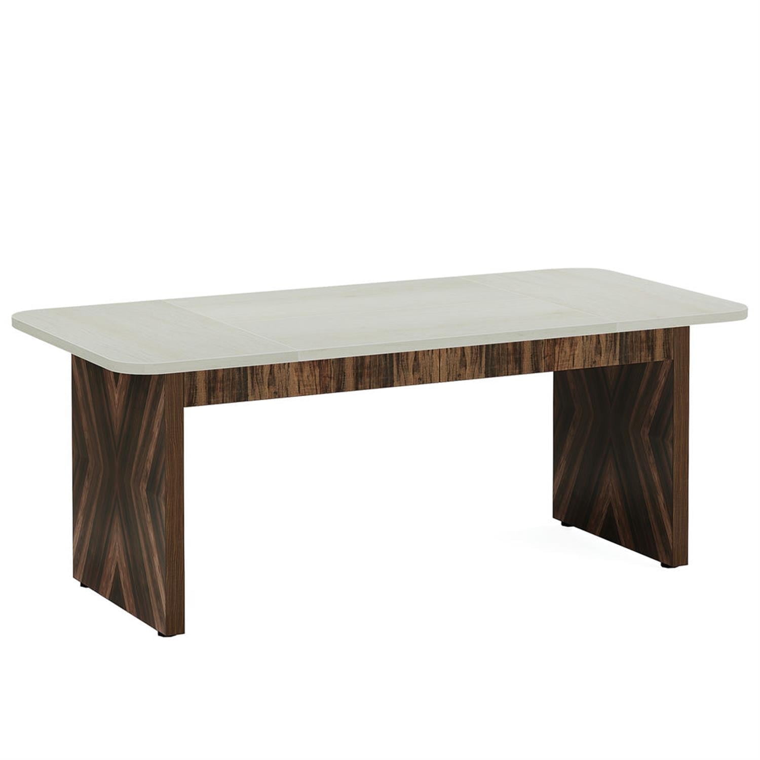 Demi Bonn 70" Wood Executive Computer Desk, Modern Duty Study Writing Gaming Table for Home Office, Rectangle Workstation, Brown