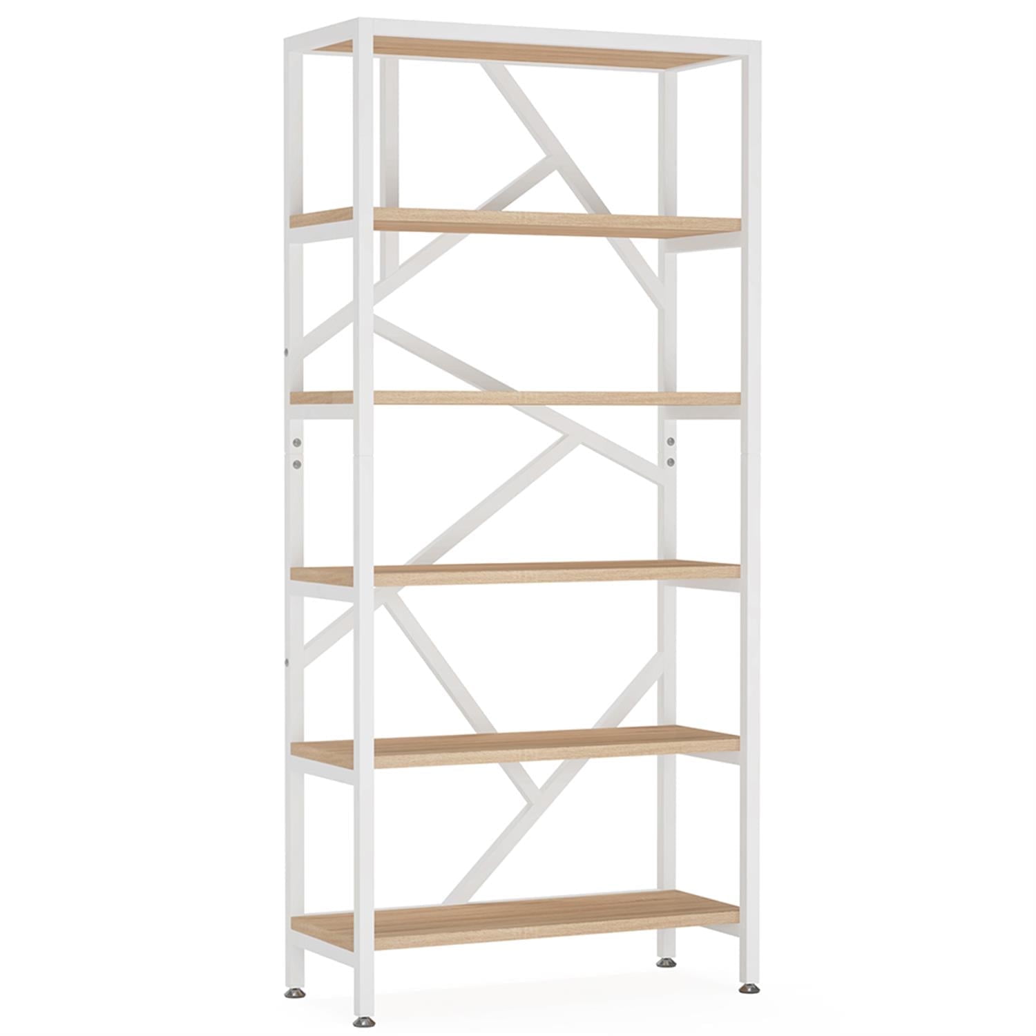 Demi Bonn 71" Bookshelf,dustrial Etagere Bookcase 6 Shelf Display Rack for Bedroom, Living Room, Brown
