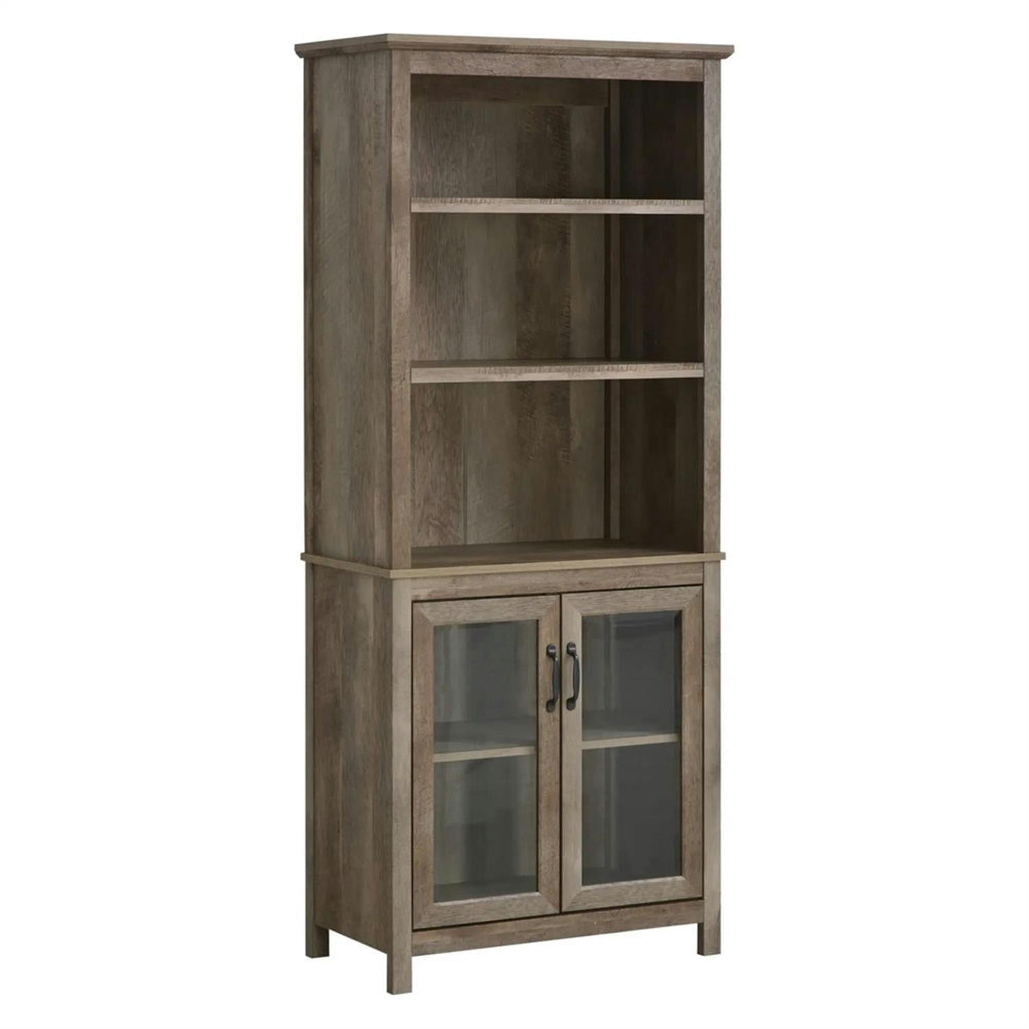 Demi Bonn 71" Tall Bathroom Storage Cabinet, Freestanding Cabinet with Glass Doors and Adjustable Shelves for Living Room, Kitchen, Dining Room, Office, Brown