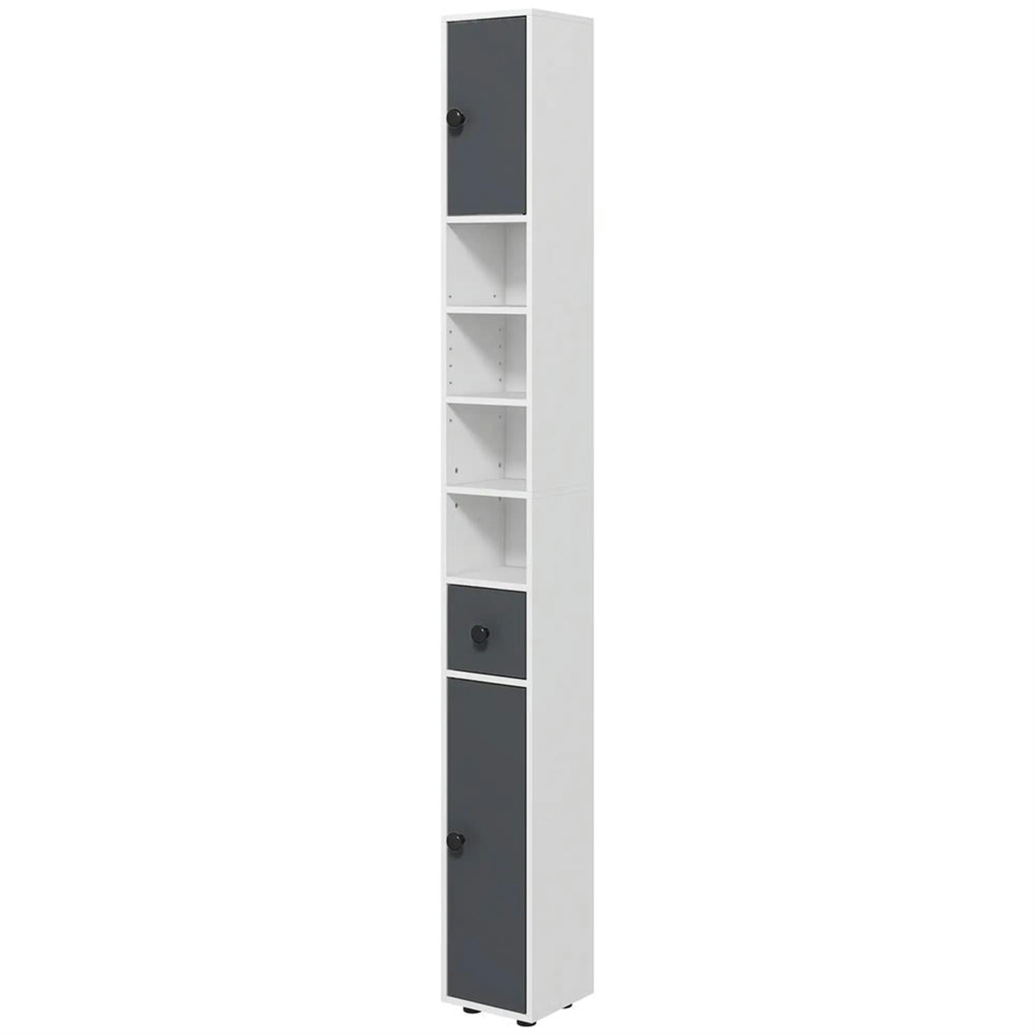 Demi Bonn 71" Tall Bathroom Storage Cabinet, Freestanding Narrow Toilet Paper Cabinet with Adjustable Shelves for Living Room, Kitchen, Dining Room, Office, Gray