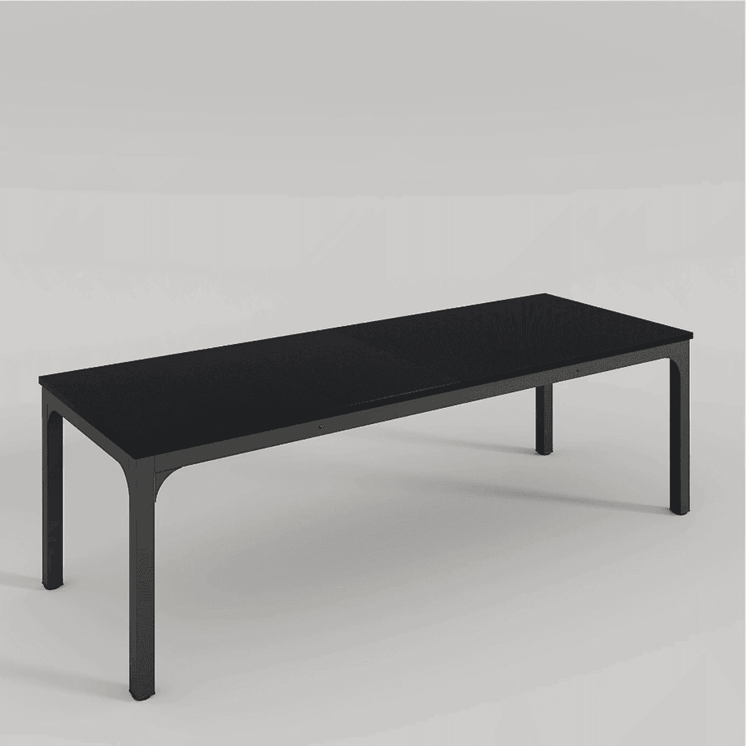 Demi Bonn 78" Executive Computer Desk with Metal Frame, Modern Duty Study Writing Gaming Table for Home Office, Rectangle Conference Table, Black