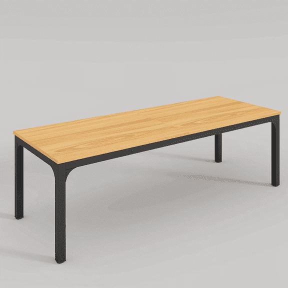 Demi Bonn 78" Executive Computer Desk with Metal Frame, Modern Duty Study Writing Gaming Table for Home Office, Rectangle Conference Table, Walnut