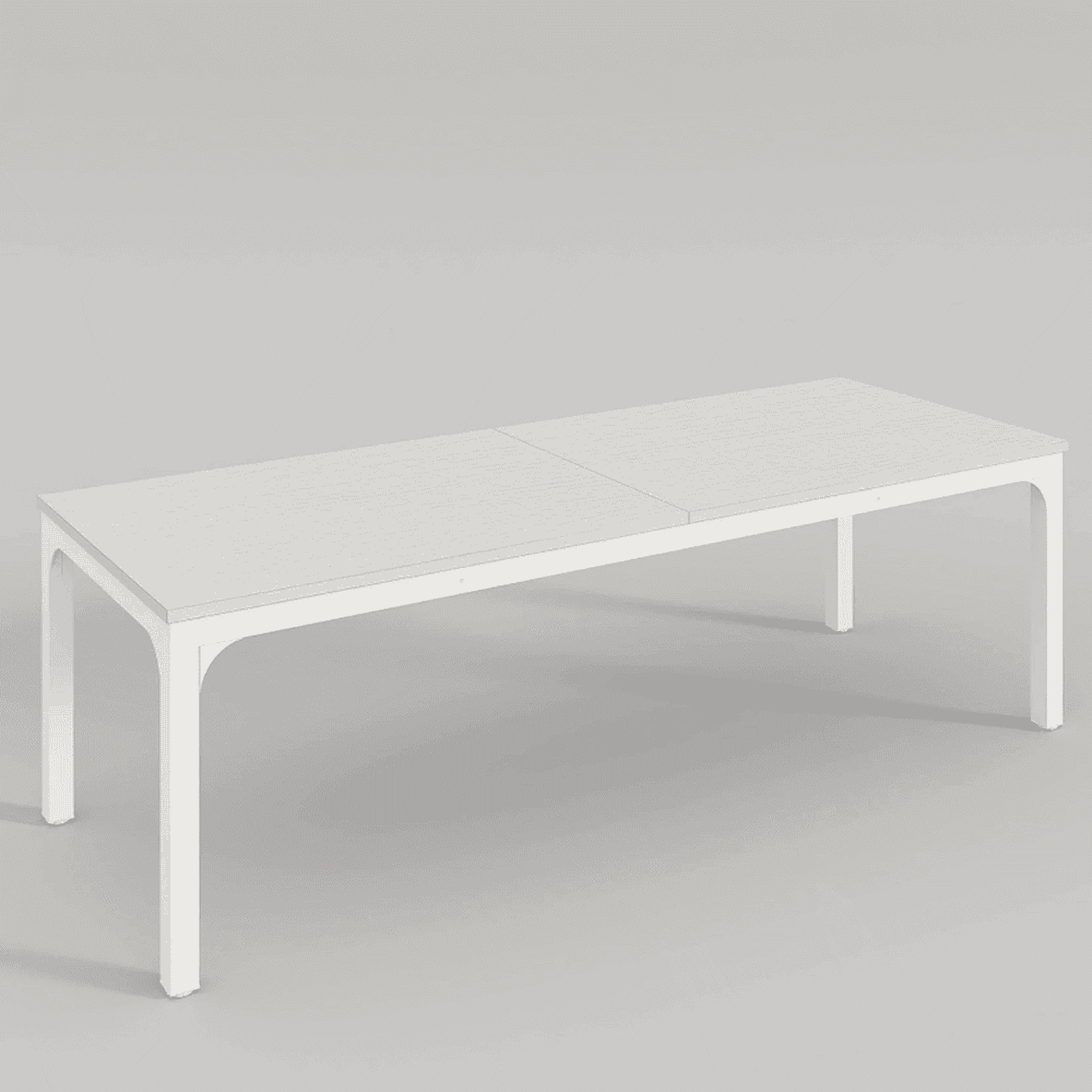 Demi Bonn 78" Executive Computer Desk with Metal Frame, Modern Duty Study Writing Gaming Table for Home Office, Rectangle Conference Table, White