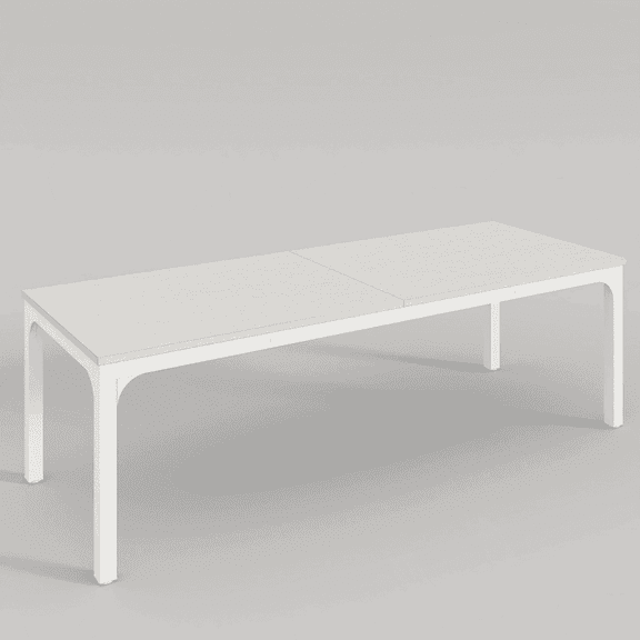 Demi Bonn 78" Executive Computer Desk with Metal Frame, Modern Duty Study Writing Gaming Table for Home Office, Rectangle Conference Table, White