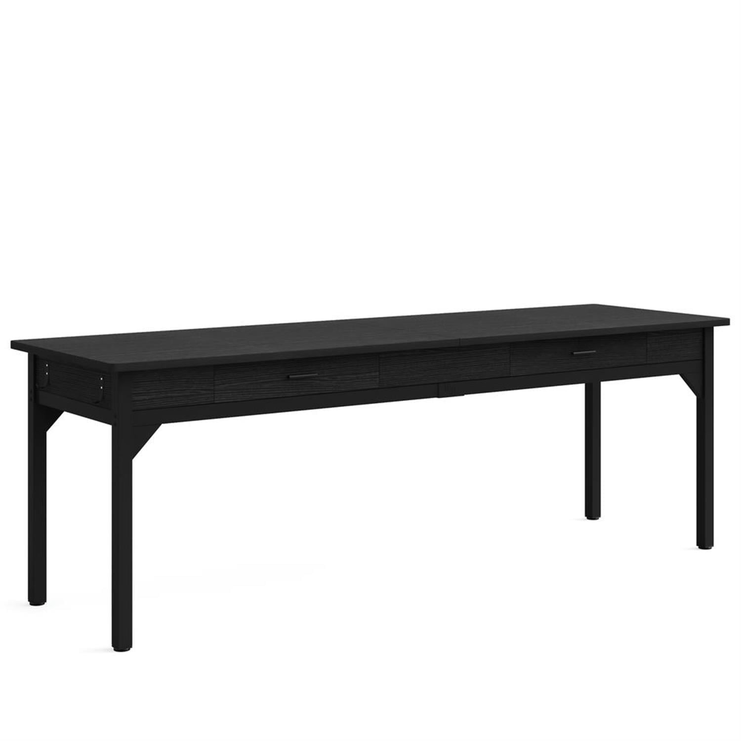 Demi Bonn 78" Industrial Two Computer Desk with 2 Drawers, Modern Double Study Writing Gaming Table for Home Office, Black