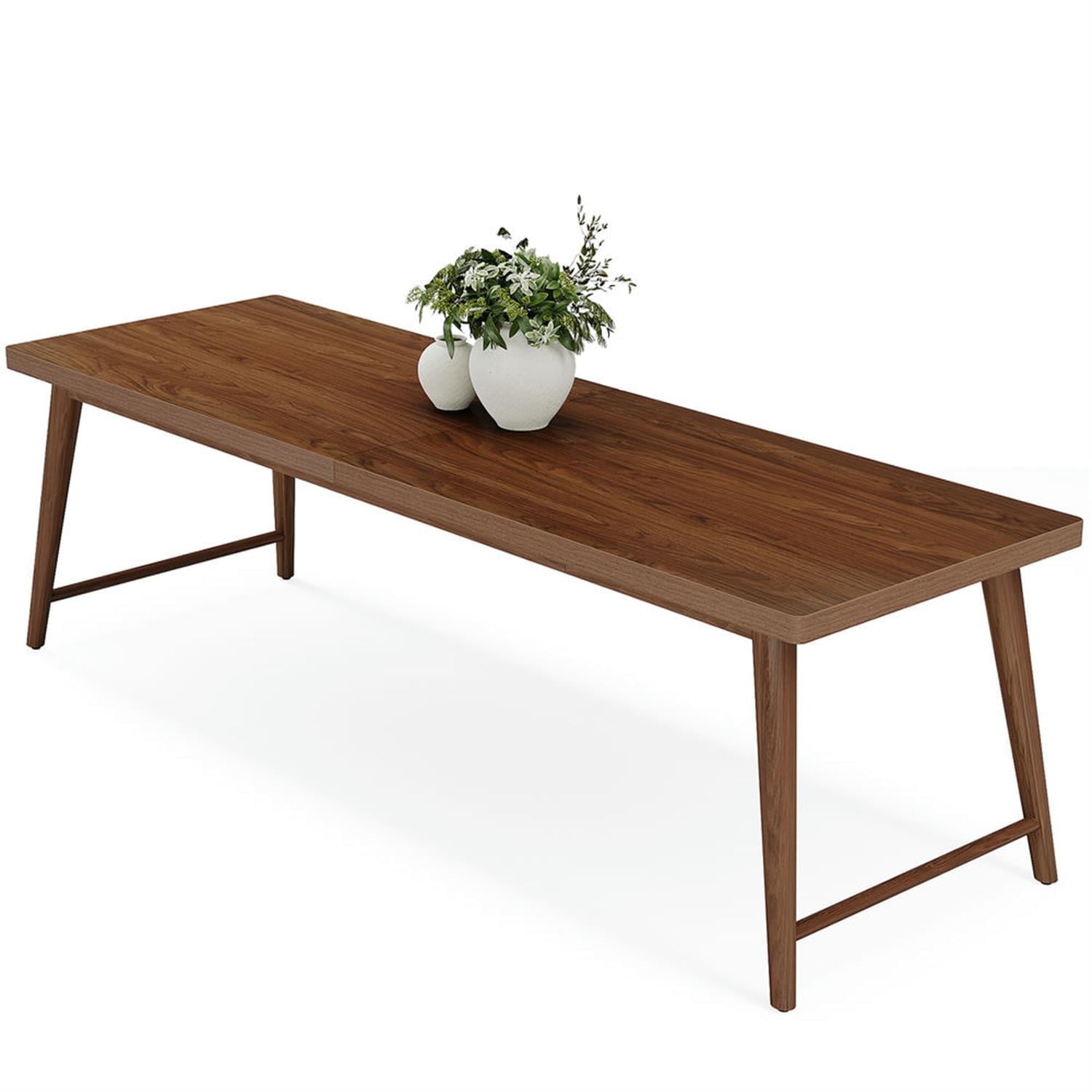 Demi Bonn 78" Two Person Executive Computer Desk with Metal Frame, Modern Duty Study Writing Gaming Table for Home Office, Rectangle Workstation, Brown