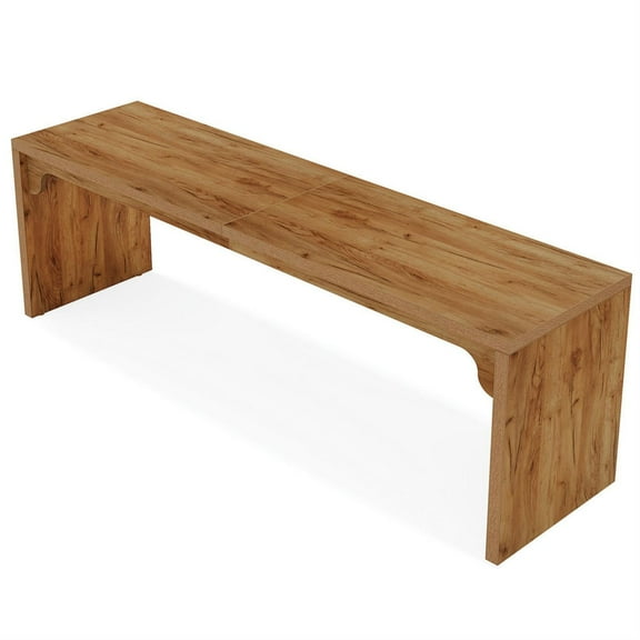 Demi Bonn 78" Wood Two Person Executive Computer Desk, Modern Duty Study Writing Gaming Table for Home Office, Brown