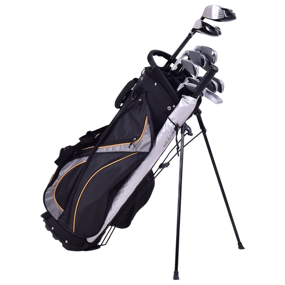 Demifill 9 Inch Golf Bag with 7 zipper pockets, Golf Stand Bag Divider Carry Pockets Storage, Small Lightweight Golf Bag for Outdoor, Black
