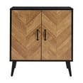 thumbnail image 1 of Demi Bonn Accent Cabinet with Adjustable Shelf, Kitchen Storage Cabinet with Herringbone Design, Sideboard for Living Room, Kitchen, Entryway, Black, 1 of 11