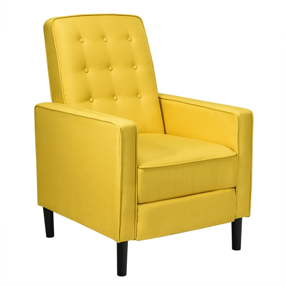 Finihen Accent Chair, Push Back Recliner Arm Chair, Mid-Century Push Back Recliner Chair, for Living Room, Office, Yellow Finihen Accent Chair, Push Back Recliner Arm Chair, Mid-Century Push Back Recliner Chair, for Living Room, Office, Yellow
