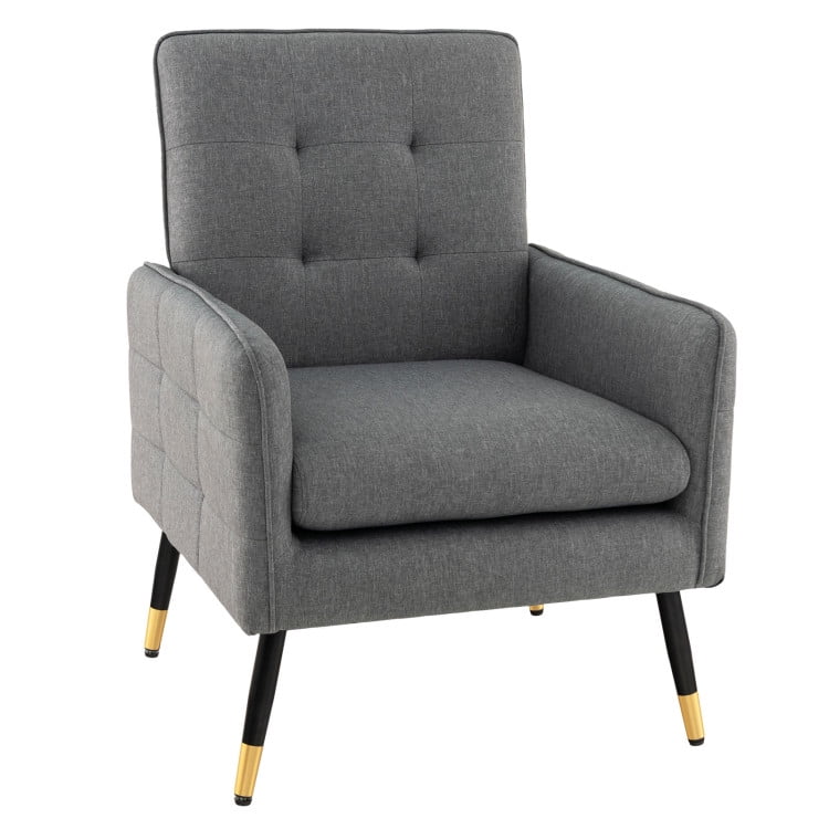 Finihen Accent Chair, Upholstered Accent Armchair, Linen Fabric Accent Chair with Removable Seat Cushion, for Living Room, Bedroom, Reception Room, Gray Finihen Accent Chair, Upholstered Accent Armchair, Linen Fabric Accent Chair with Removable Seat Cushion, for Living Room, Bedroom, Reception Room, Gray