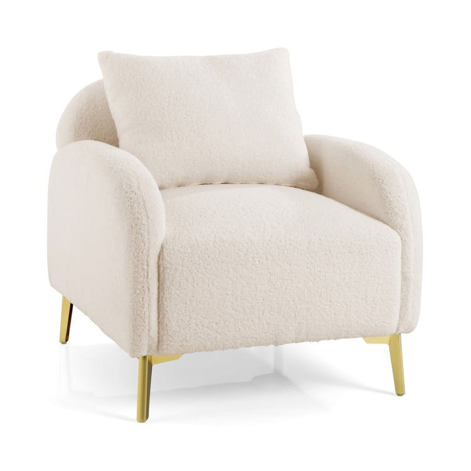 Finihen Accent Chair, Upholstered Accent Armchair, Modern Upholstered Accent Chair with Removable Pillow and Soft Padded Seat, for Living Room, Bedroom, Reception Room, White Finihen Accent Chair, Upholstered Accent Armchair, Modern Upholstered Accent Chair with Removable Pillow and Soft Padded Seat, for Living Room, Bedroom, Reception Room, White
