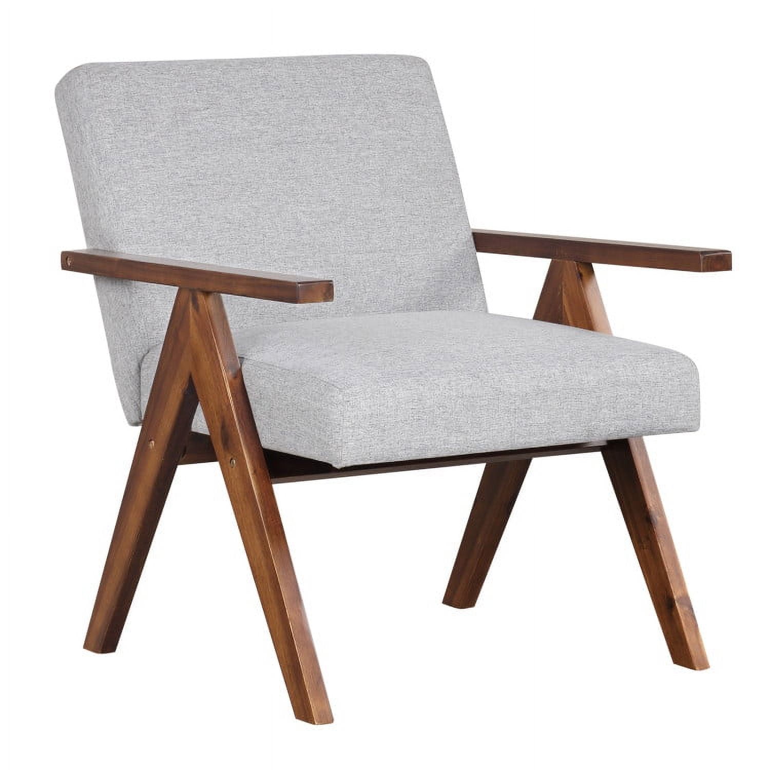 Finihen Accent Chair, Upholstered Accent Armchair, Modern Accent Chair, Linen Fabric Armchair with Solid Acacia Wood Frame, for Living Room, Bedroom, Reception Room, Gray Finihen Accent Chair, Upholstered Accent Armchair, Modern Accent Chair, Linen Fabric Armchair with Solid Acacia Wood Frame, for Living Room, Bedroom, Reception Room, Gray