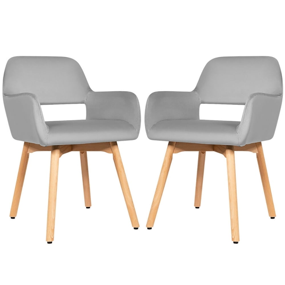 Demi Bonn Accent Chairs, Set of 2 Modern Accent Armchairs, Modern Upholstered Living Room Chair, for Bedroom, Office, Cafe, Gray