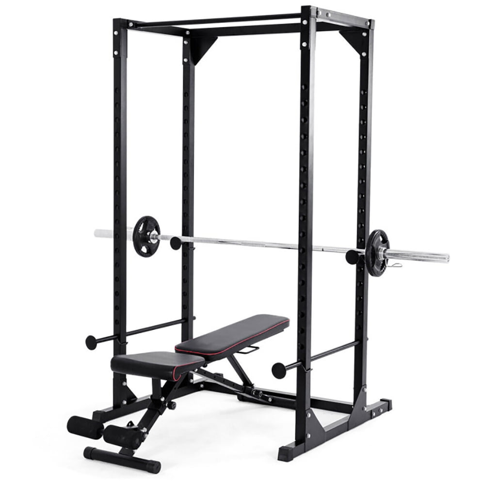 Demifill Adjustable Barbell Rack, Strength Training Barbell Stand, Multi-Function Squat Stand Equipment, Chin up Squat Stand Strength Training Adjustable Dumbbell Rack, for Home Gym Fitness, Black