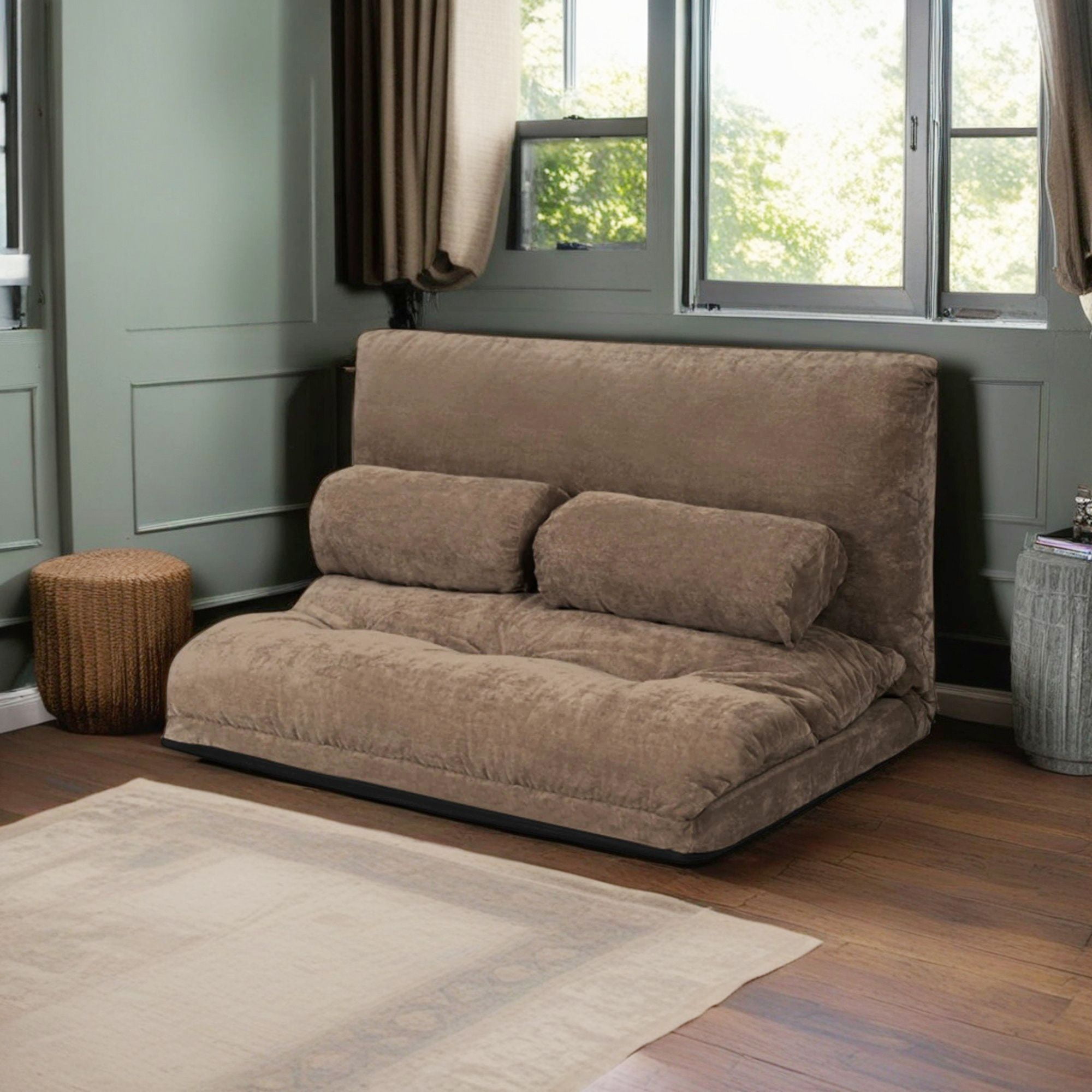 Finihen 6-Position Adjustable Floor Sofa Couch, Foldable Lazy Sofa Sleeper Bed, Multi-Functional Loveseat, Sleeper Lounge Couch with 2 Pillows, for Reading, Gaming, Coffee Finihen 6-Position Adjustable Floor Sofa Couch, Foldable Lazy Sofa Sleeper Bed, Multi-Functional Loveseat, Sleeper Lounge Couch with 2 Pillows, for Reading, Gaming, Coffee